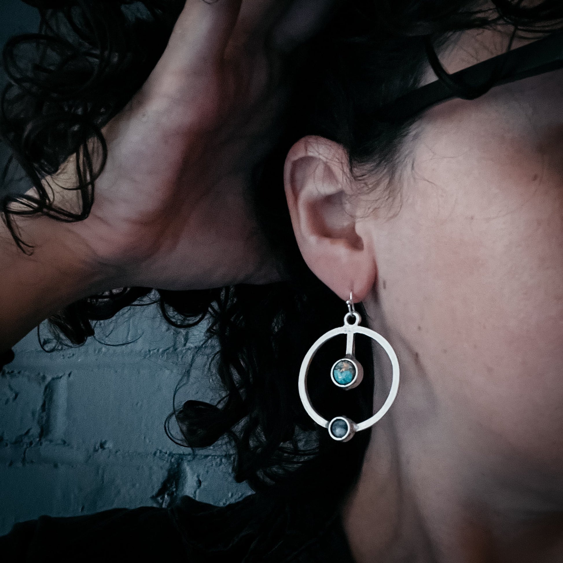 Artemis Earrings - Lunar Orbit Dangles with Natural Stones - Nova Luxe Charm