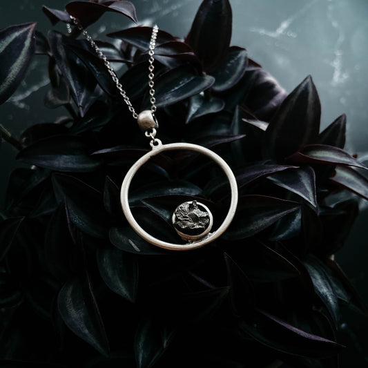 Circle Necklace with Authentic Raw Meteorite - Nova Luxe Charm