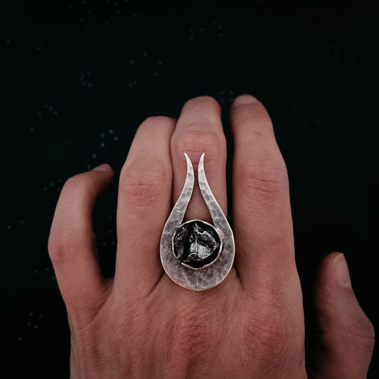Comet Ring with Authentic Meteorite - Nova Luxe Charm
