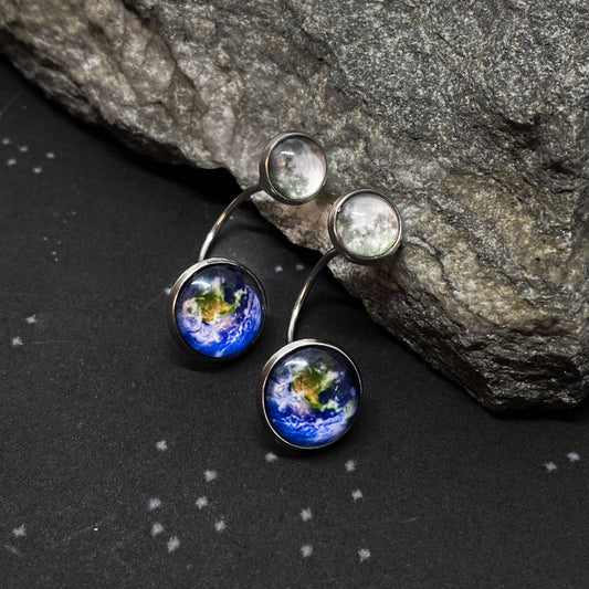 Earth and Moon Ear Jacket Earrings - Nova Luxe Charm