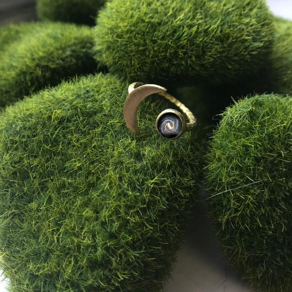 Crescent Moon Galaxy Space Ring - Nova Luxe Charm