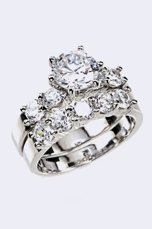 Cubic Zirconia Double Ring - Nova Luxe Charm