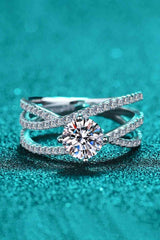 1 Carat Moissanite Crisscross Ring - Nova Luxe Charm