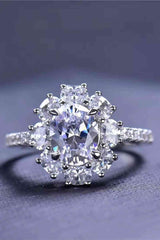 2 Carat Moissanite Floral 925 Sterling Silver Ring - Nova Luxe Charm