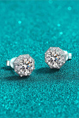 2 Carat Moissanite 925 Sterling Silver Stud Earrings - Nova Luxe Charm