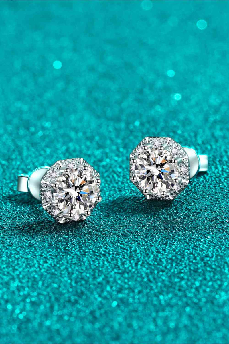 2 Carat Moissanite 925 Sterling Silver Stud Earrings - Nova Luxe Charm