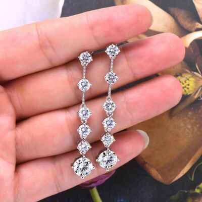 4 Carat Moissanite 925 Sterling Silver Earrings