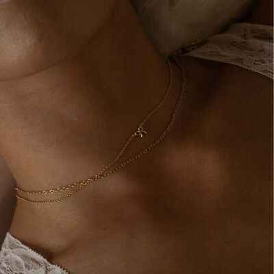 18K Gold-Plated Bow Necklace