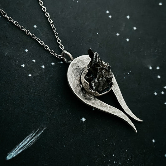 Comet Necklace with Authentic Meteorite - Nova Luxe Charm