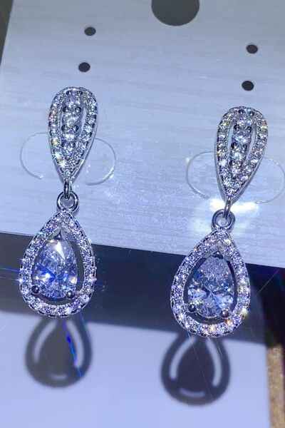 2 Carat Moissanite 925 Sterling Silver Teardrop Earrings