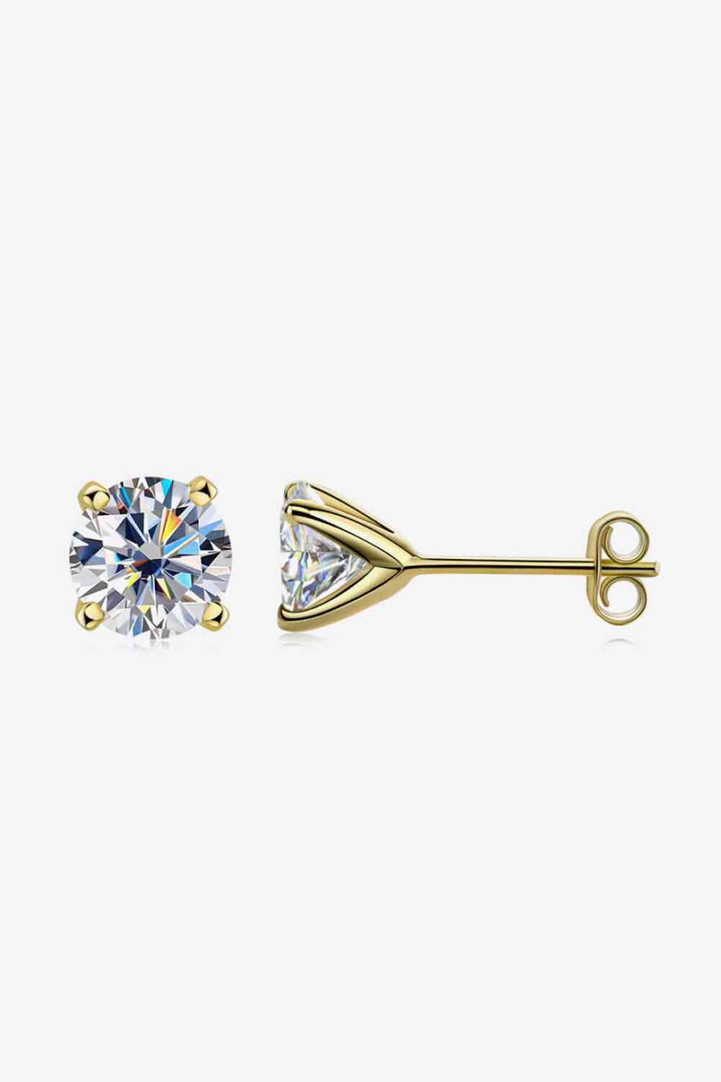 925 Sterling Silver 1 Carat Moissanite 4-Prong Stud Earrings - Nova Luxe Charm