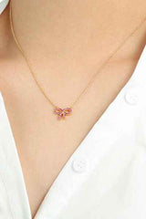 925 Sterling Silver Bow Necklace