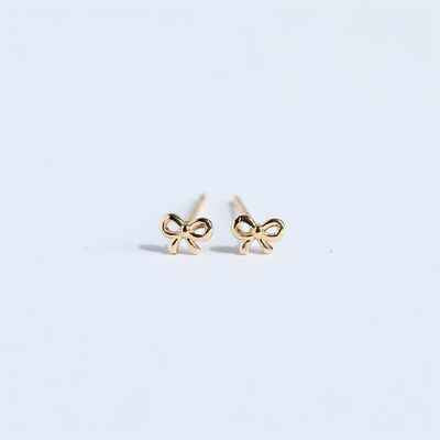 Copper Bow Stud Earrings