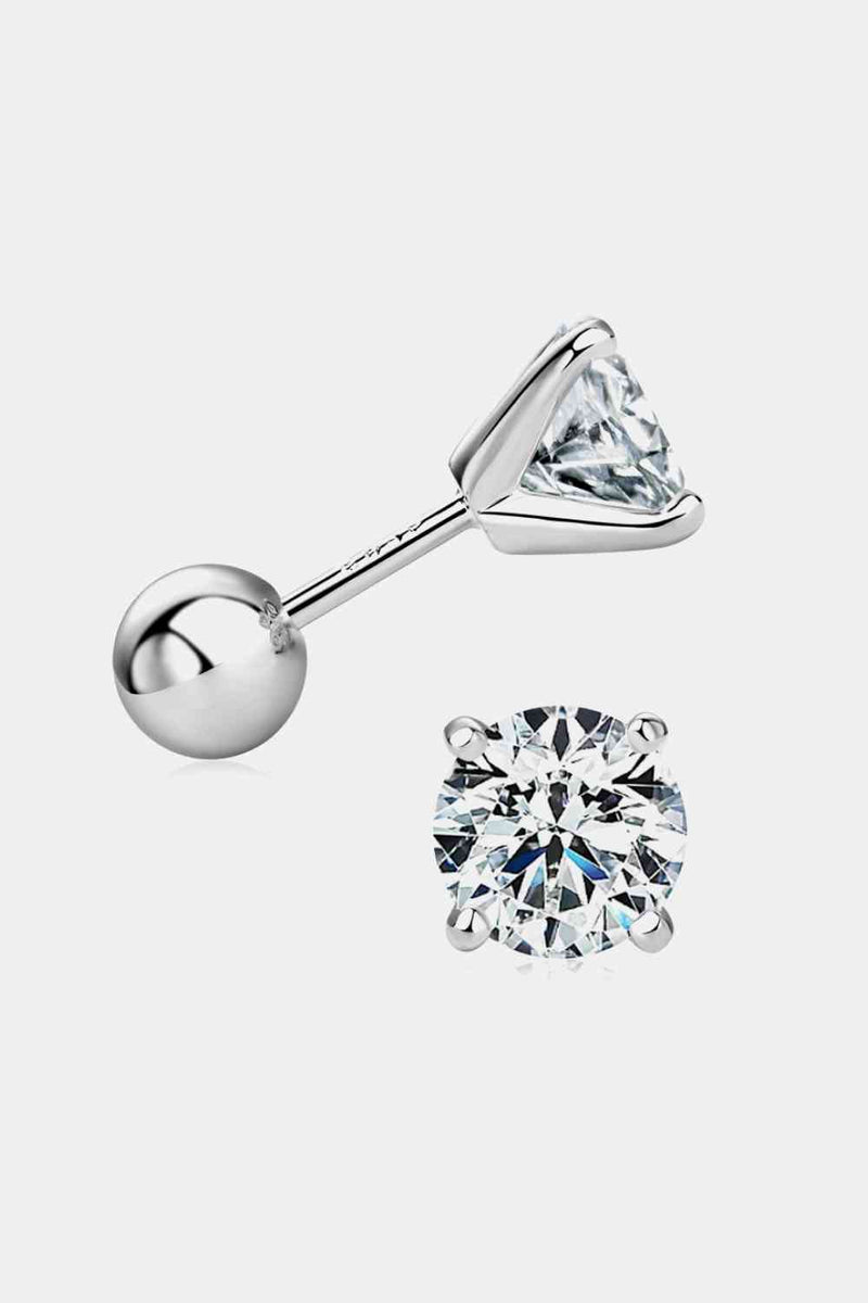 2 Carat Moissanite 925 Sterling Silver Stud Earrings - Nova Luxe Charm