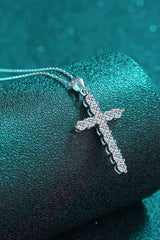 Adored 925 Sterling Silver Cross Moissanite Necklace - Nova Luxe Charm