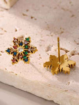 Stainless Steel Snowflake Stud Earrings - Nova Luxe Charm