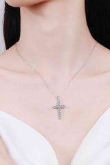 Adored 925 Sterling Silver Cross Moissanite Necklace - Nova Luxe Charm