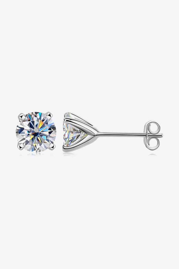 925 Sterling Silver 1 Carat Moissanite 4-Prong Stud Earrings - Nova Luxe Charm