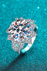 10 Carat Moissanite Flower-Shaped Ring - Nova Luxe Charm