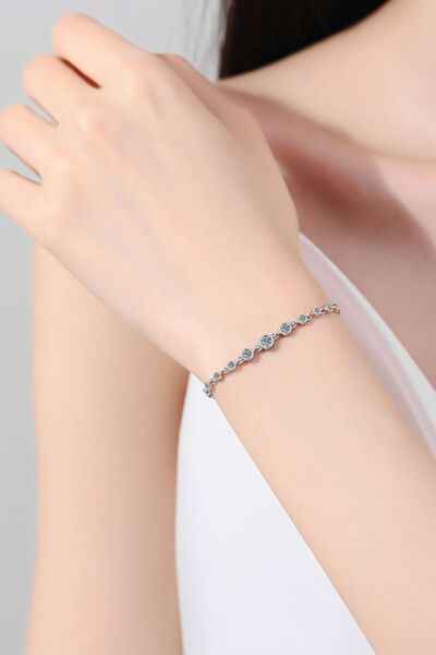 925 Sterling Silver Inlaid Moissanite Bracelet