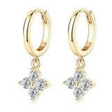 925 Sterling Silver Moissanite Hoop Drop Earrings