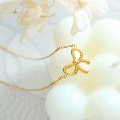 18K Gold-Plated Bow Necklace