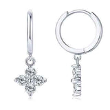 925 Sterling Silver Moissanite Hoop Drop Earrings