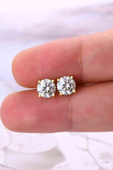 2 Carat Moissanite 925 Sterling Silver Stud Earrings - Nova Luxe Charm